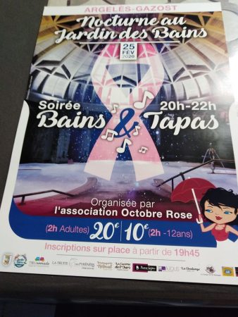 Soirée Bain - Tapas au Jardin des Bains avec Octobre Rose
