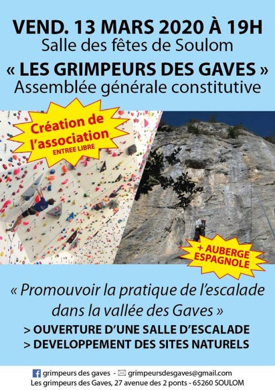 C'est officiel ! Les Grimpeurs des Gaves se rassemblent ce vendredi 13 Mars !