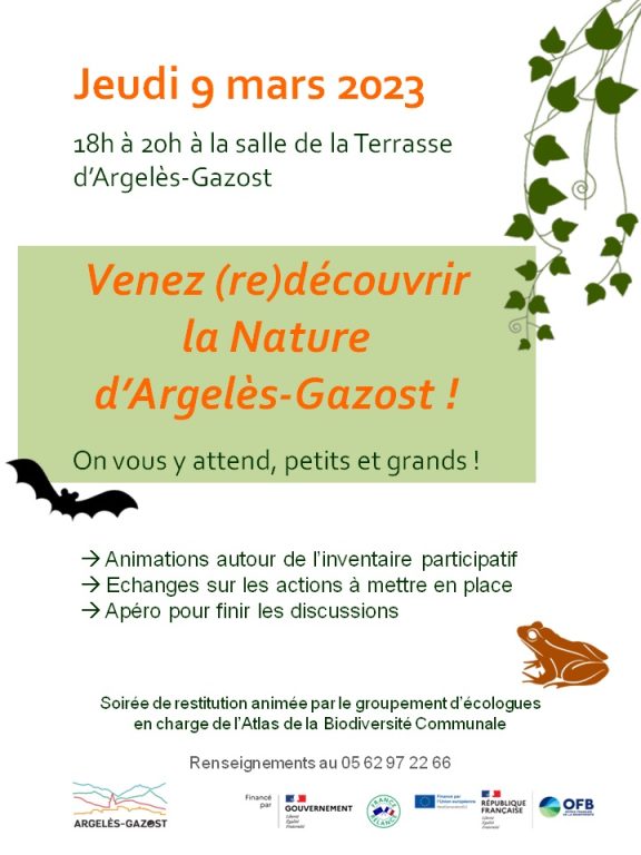 Venez découvrir et participer à l'Atlas de la Biodiversité d'Ageles-Gazost