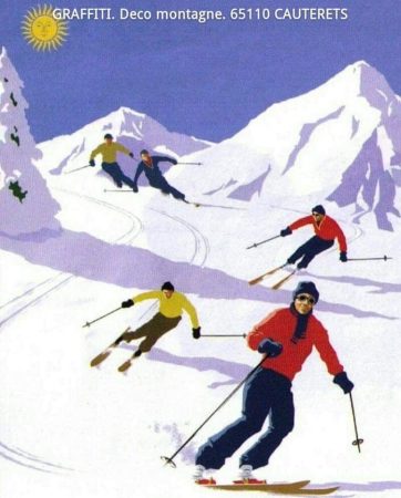 affiche graffiti deco montagne
