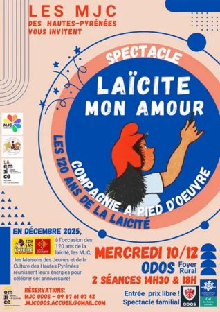 Laïcité mon Amour avec Laetitia Brecy ce 10 Décembre à Odos !