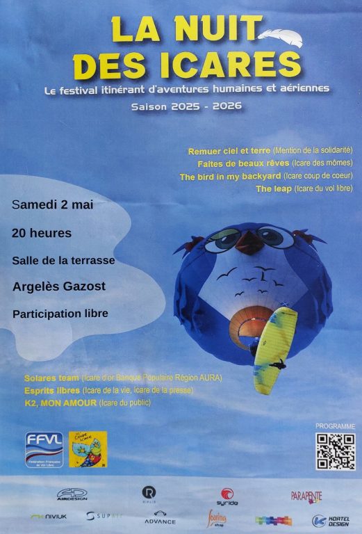 1ère édition de la nuit des Icares à Argeles-Gazost ce samedi 02 Mai